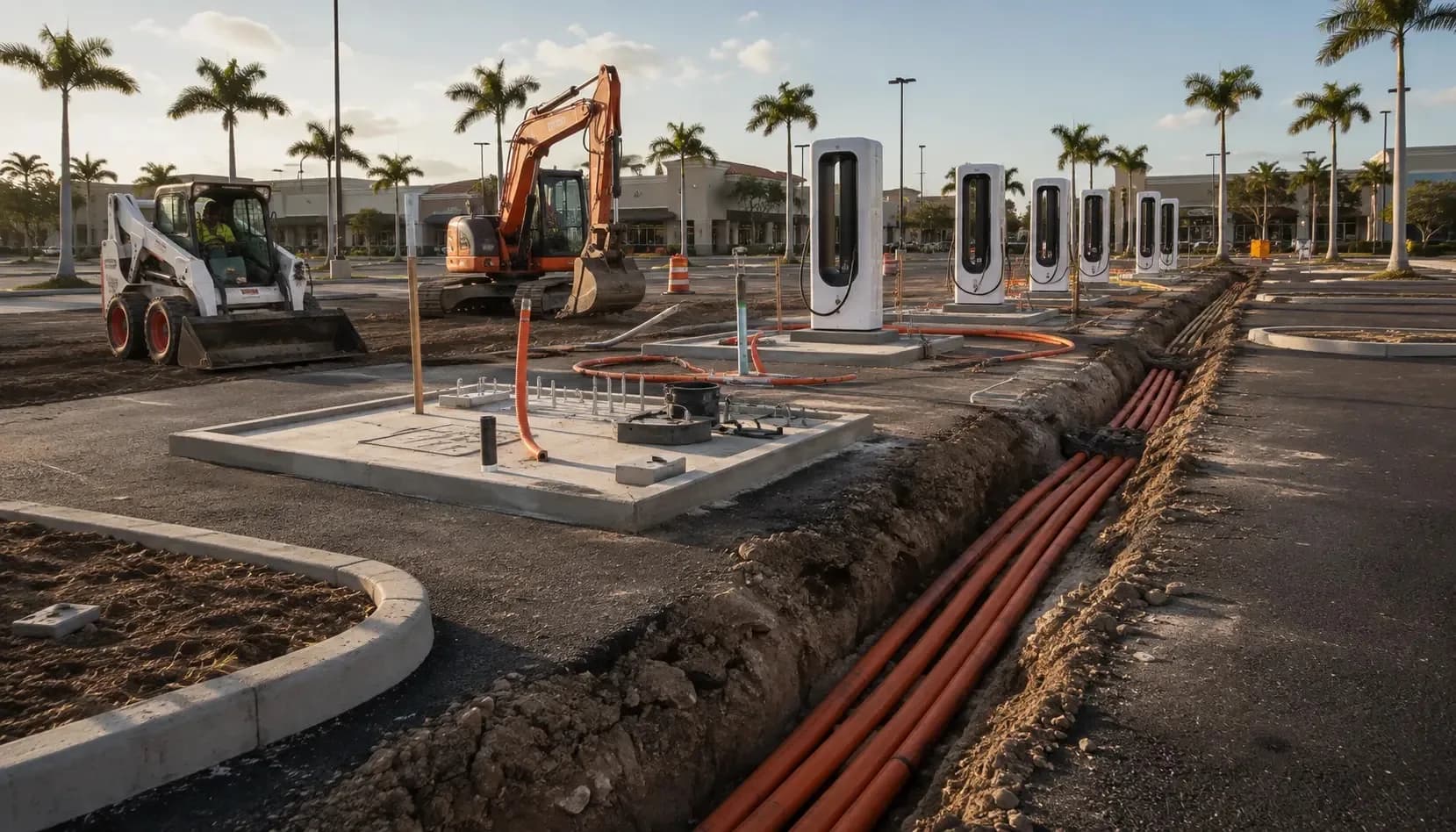 Turnkey EV Charging Lot Installation